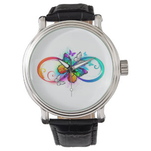 Montre Bright infinity with rainbow butterfly
