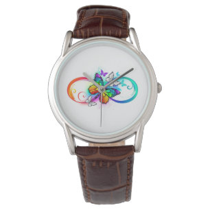 Montre Bright infinity with rainbow butterfly