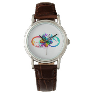 Montre Bright infinity with rainbow butterfly
