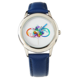 Montre Bright infinity with rainbow butterfly