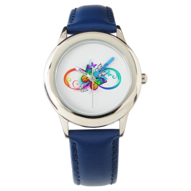 Montre Bright infinity with rainbow butterfly (devant)