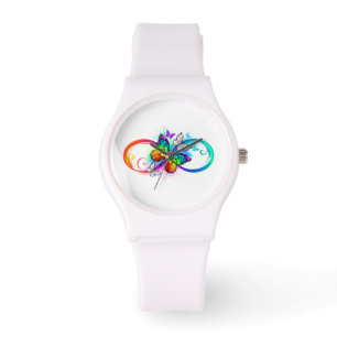 Montre Bright infinity with rainbow butterfly