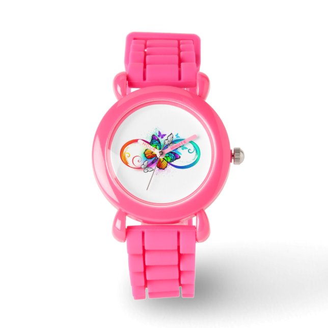 Montre Bright infinity with rainbow butterfly (Recto)