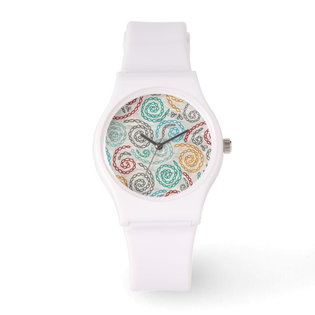 Montre Broderie fantaisie papier grondé (Recto)