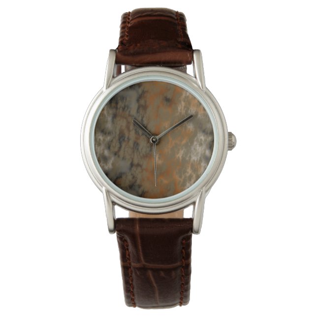 Montre Bronze et marbre de cuivre Abstrait (devant)