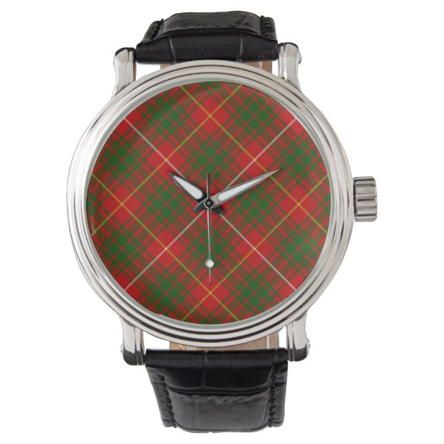 Montre Bruce tartan rouge vert plaid (devant)