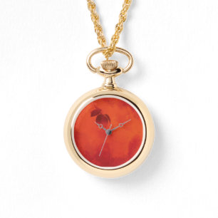 Montre Brûlé Orange Persimmon Feuilles Abtract Automne