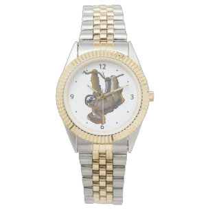 montre brune à paresse à trois doigts