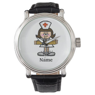 Montre Brunette Female Nurse Watch Personnaliser It!