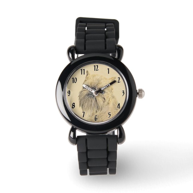 Montre Bruxelles Griffon Rough Paining - Art Chien origin (Recto)