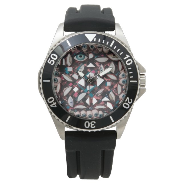 Montre bstract Oeil géométrique Art - Acier inoxydable no (devant)