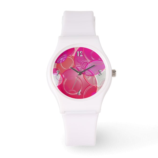 Montre Bubble 3D rose (Recto)