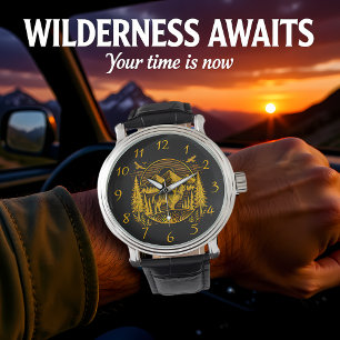 Montre Buffle d'or majestueux dans le paysage de montagne