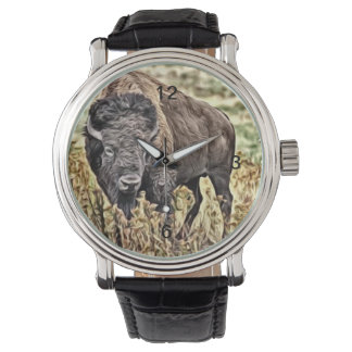 Montre Buffle occidental Abstrait