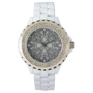 Montre Bugs, blanc cassé sur noir