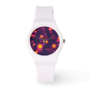 Montre Bulles super rose violet et jaune brillant