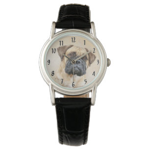 Montre Bullmastiff Peinture - Joli chien d'origine art