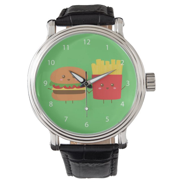 Montre Burger et frites mignons, amis pour toujours (devant)