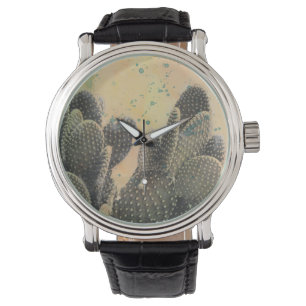 Montre Cactus du désert Plat vert