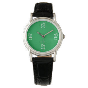Montre Cactus minuscules mignonnes Simple Vert clair mini