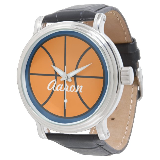 Montre Cadeau de guet de basket-ball masculin personnalis (Incliné)