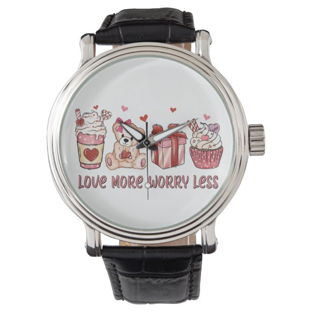 Montre Cadeau de la Saint-Valentin | Aimer plus, s'inquié (devant)