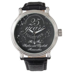 Montre Cadeau de Mariage d'Argent 25 Ans Ensemble