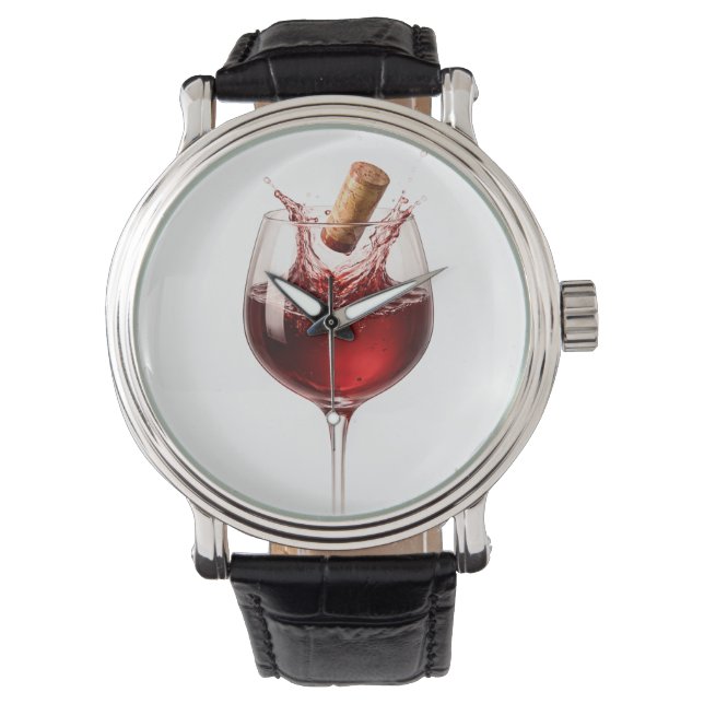 Montre Cadeau de mariage Élégant Wine Splash Love Uncorke (devant)