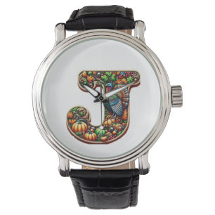 Montre Cadeau de Thanksgiving avec la lettre J