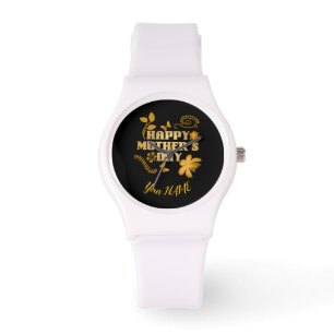 Montre Cadeau floral doré personnalisé pour la fête des m