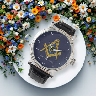 Montre Cadeau franc-maçon personnalisé Compas carré maçon