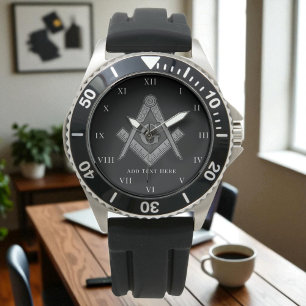 Montre Cadeau Freemason personnalisé Carré Compass Masoni