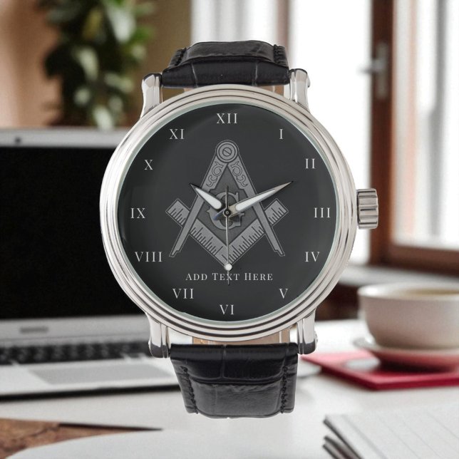 Montre Cadeau Freemason personnalisé Carré Compass Masoni (Créateur téléchargé)