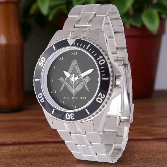 Montre Cadeau Freemason personnalisé Carré Compass Masoni (Créateur téléchargé)