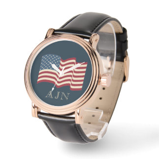 Montre Cadeau Monogramme American Flag Watch