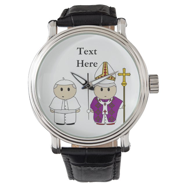 Montre Cadeau Pape de prêtre mignon personnalisé (devant)