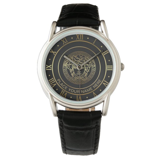 Montre Cadeau personnalisé Méduse dorée (devant)