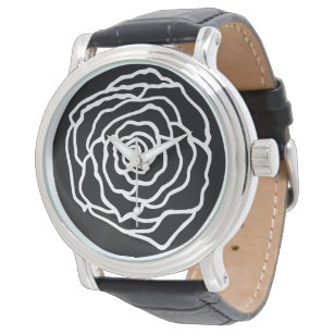 Montre Cadeau Retro Black Rose Watch