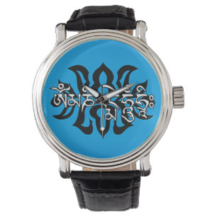 Montre Cadeau spirituel tibétain pour lui/Om Ma Ni Pad Me
