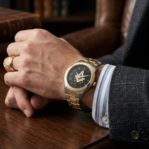 Montre Cadeaux personnalisés de franc-maçonnerie à monogr