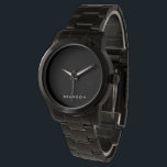 Montre Cadeaux Uniques Pour Hommes Surdimensionnés Black<br><div class="desc">Cadeaux uniques pour les hommes - montre de bracelet noir surdimensionnée avec texte personnalisable. Vous pouvez créer votre propre montre,  juste ajouter votre nom ou tout autre texte. Cadeaux uniques pour hommes pour anniversaire,  Noël,  Fête des pères ou tout autre jour... </div>
