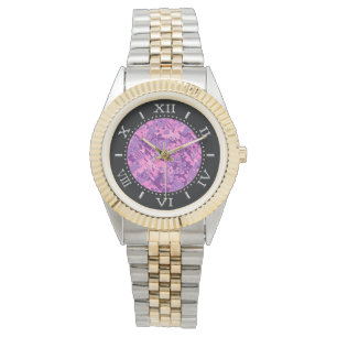 Montre Cadran camouflage numérique rose chaud féminin
