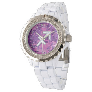 Montre Cadran de camouflage de rose de symbole de