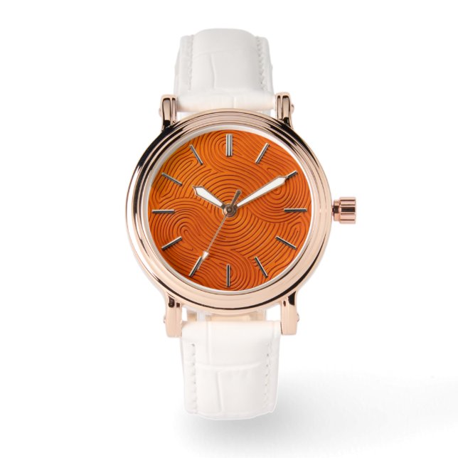 Montre Cadran de design orange (Recto)