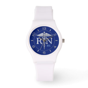 Montre Cadran de monogramme de bleu marine de RN