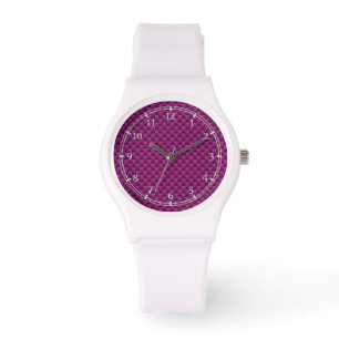 Montre Cadran en fibre de carbone violet Fushia