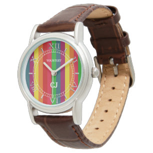 Montre Cadran personnalisé de rayures verticales
