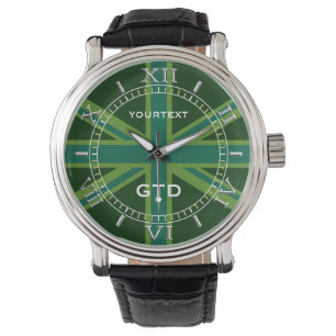 Montre Cadran turquoise vert personnalisé de style de