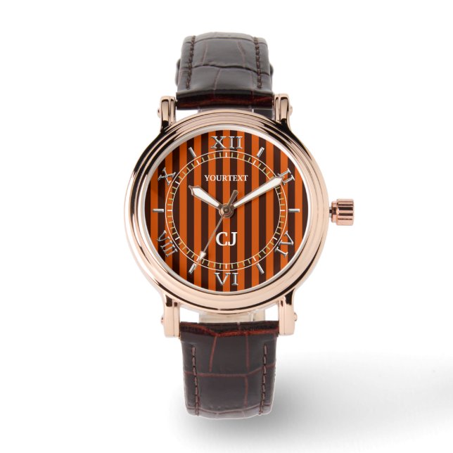 Montre Cadran vertical orange personnalisé (Recto)