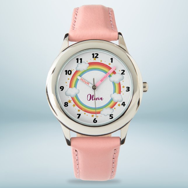 Montre Cadre de nom arc-en-ciel pour filles (Créateur téléchargé)